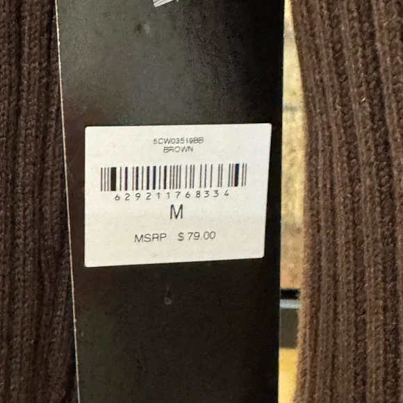 Bebe Crystal Logo Brown Long Sleeve Pullover Sweater. Size M. NWT - Picture 5 of 7